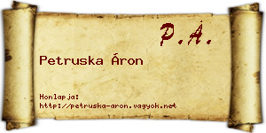Petruska Áron névjegykártya