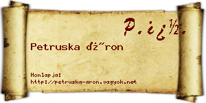 Petruska Áron névjegykártya